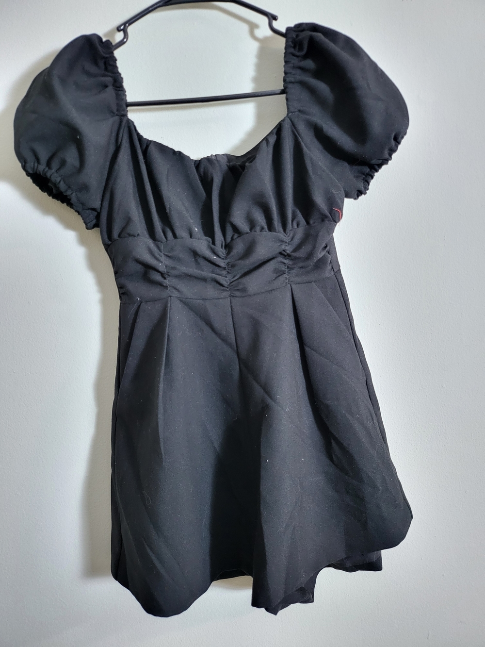 Elegant Black Puff-Sleeve Mini Jumpsuit